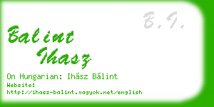 balint ihasz business card